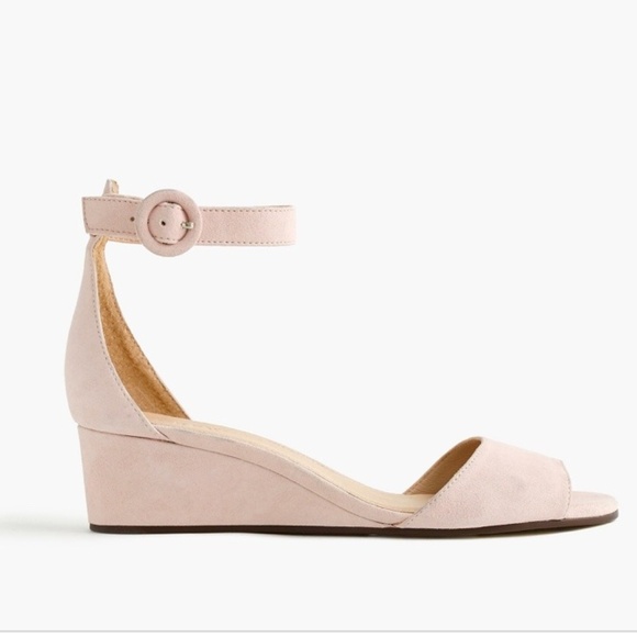 J. Crew Shoes - J.Crew Dusty Pink Suede Laila Wedges Size 8